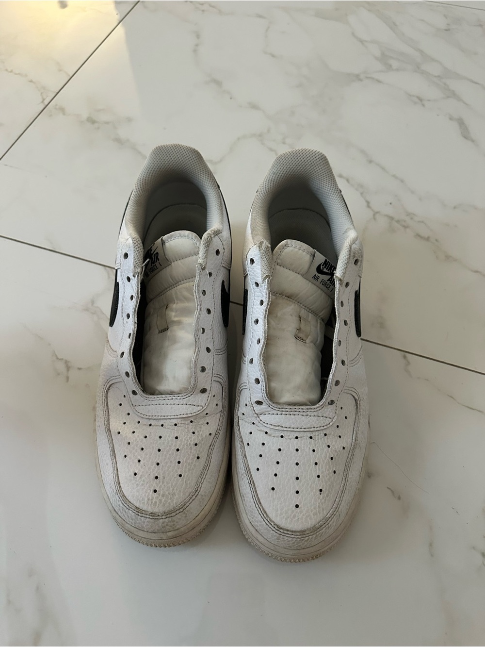 Nike Men’s White Sneakers with Black Swoosh